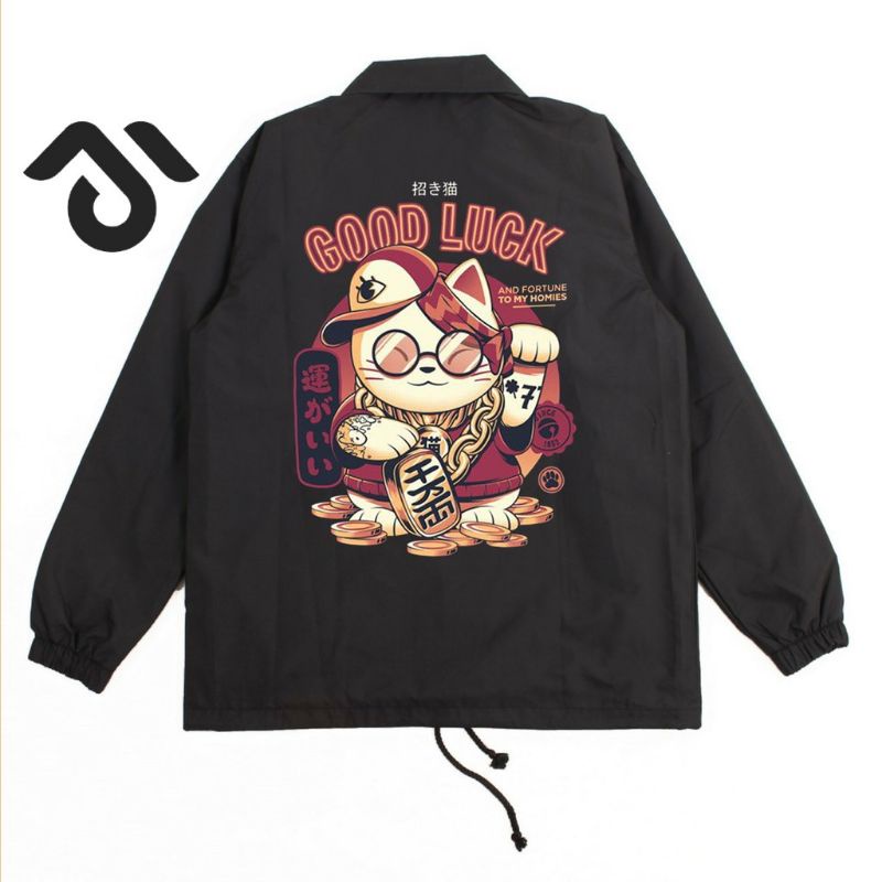 Jaket Coach Japan Cat Good Luck / Jaket Windbreaker / Jaket Distro / Jaket Japan / Jaket Parasut / C