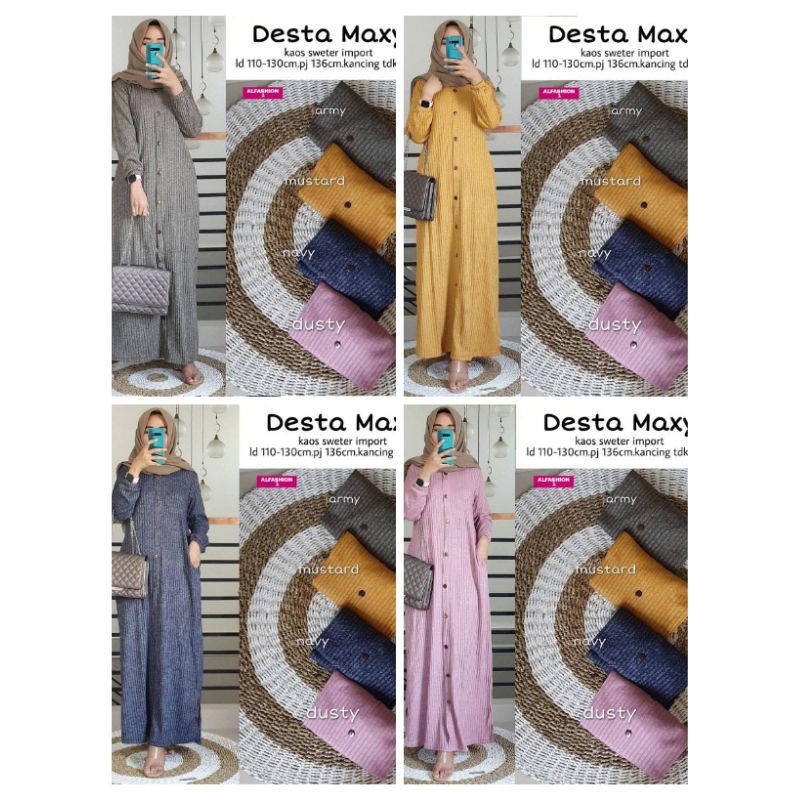 Desta Maxy Gamis Sweater Rajut Import