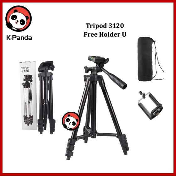 Tripod HITAM 3120 handphone hp u holder Kaki Stabilizer 1 Meter