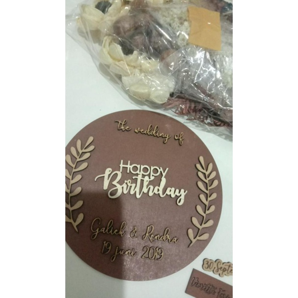 Chipboard Happy Birthday / Hiasan Ulang Tahun