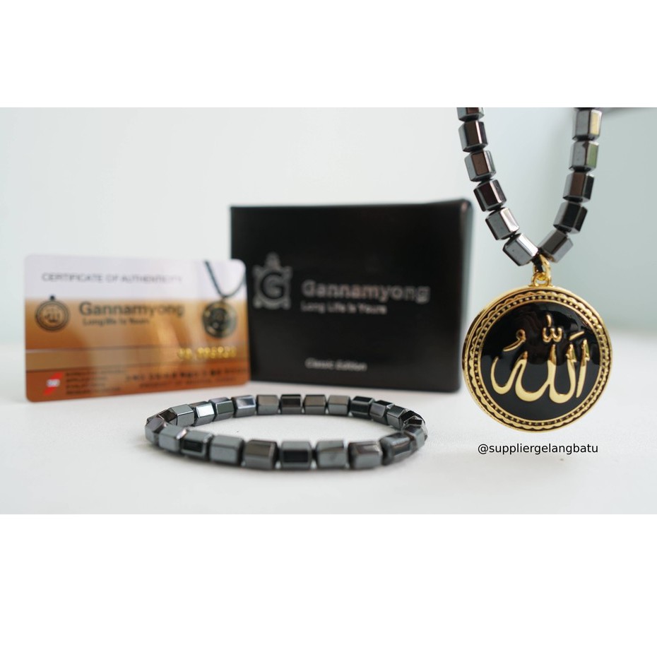 PROMO Kalung magnetic LAFAZ ARAB HITAM GOLD GANNAMYONG sertifikat ktp