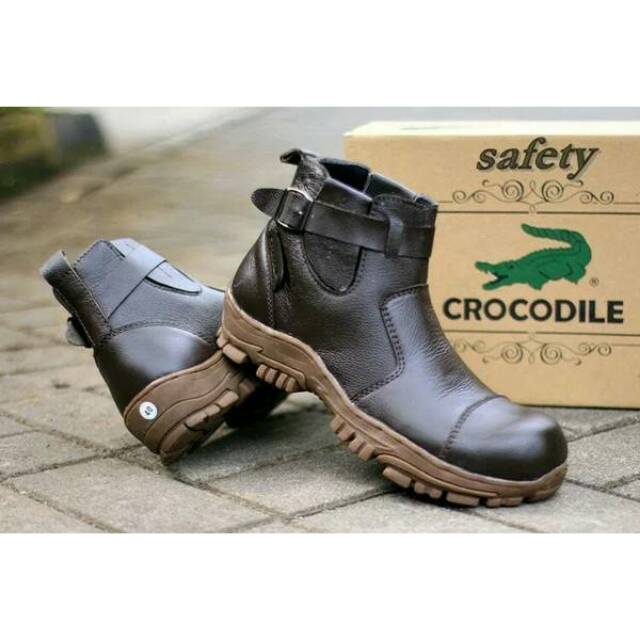 SEPATU BOOTS PRIA CROCODILE BOOTS RESLETING KULIT ASLI