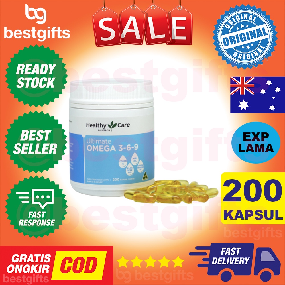 HEALTHY CARE AUSTRALIA ULTIMATE OMEGA 369 FISH OIL 3 6 9 MINYAK IKAN MENURUNKAN KOLESTEROL 200 KAPSUL