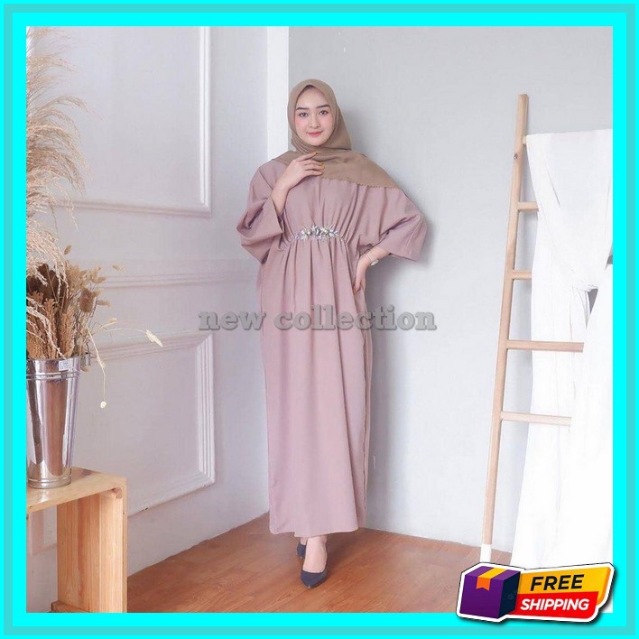 Dress Muslim Model Cewek Bsju Remaja Rmja Cantik Terbaru Lebaran Kaftan Mewah Games Wnt Pakaian Mura
