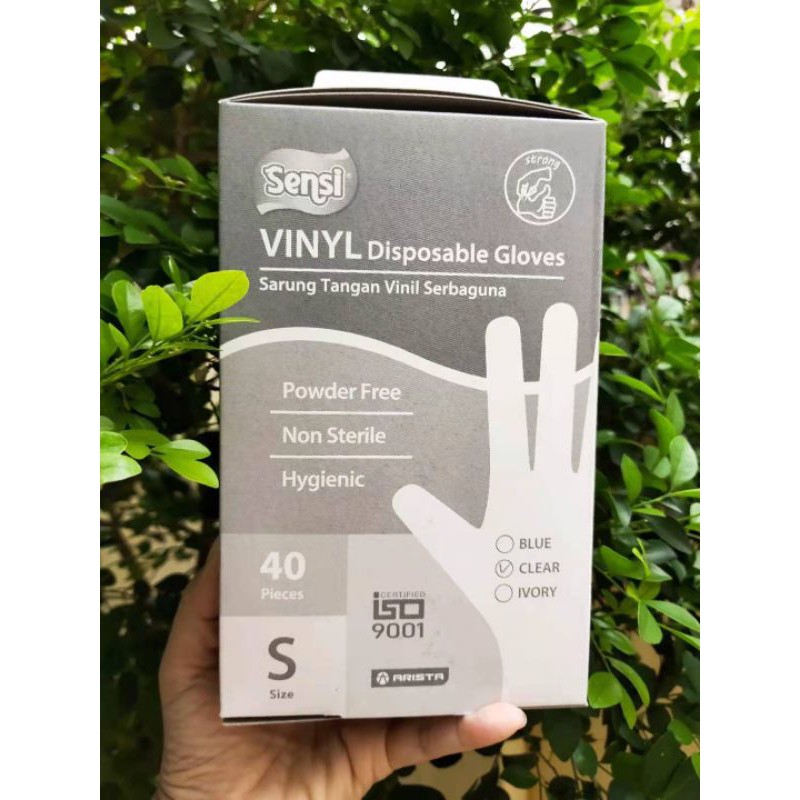 Sarung Tangan Sensi Vinyl 1 boks isi 40 pcs