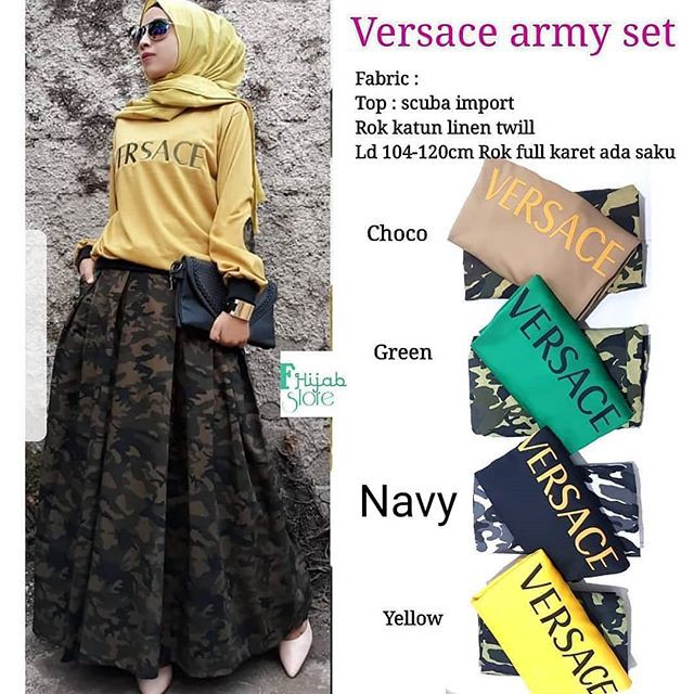 (COMBED + ROK KATUN) VERSACE SET | Gamis Casual Warna Polos Linen | mala NAM1