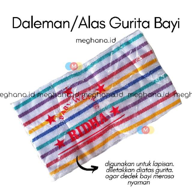 1 Pcs Amben Alas Gurita Bayi / Gurita Ikat Newborn Putih Sablon / Alas Gurita Lurik - ALEXA GROSIR