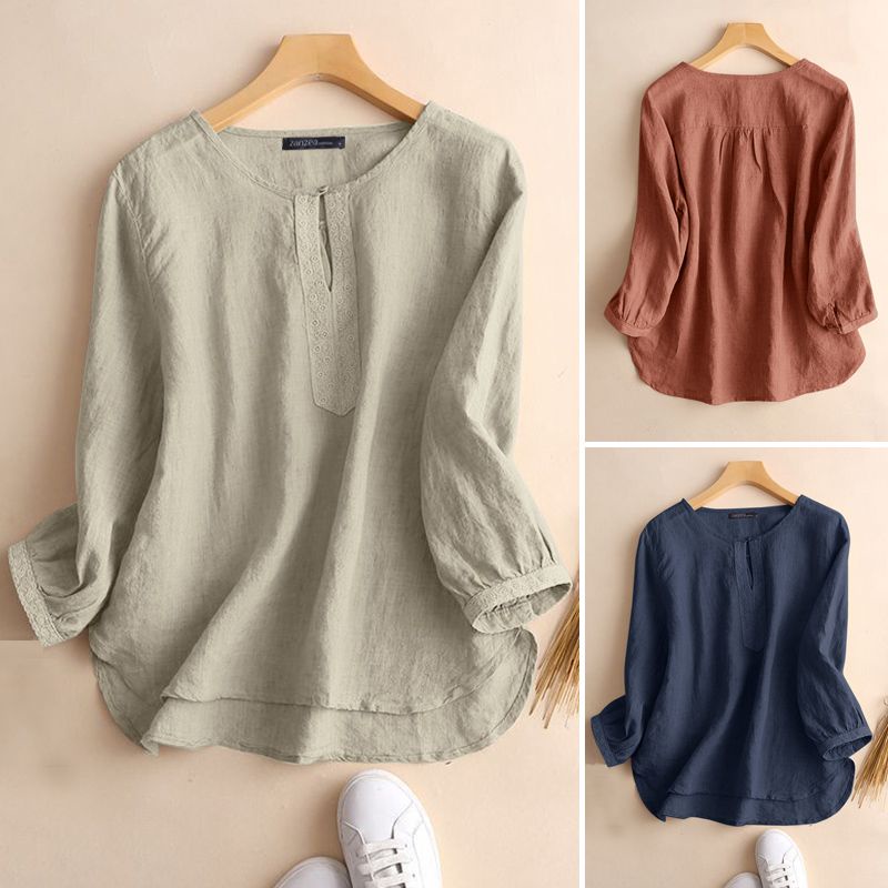 ZANZEA Blouse wanita import Casual elegan lengan panjang Terbaru S-5XL