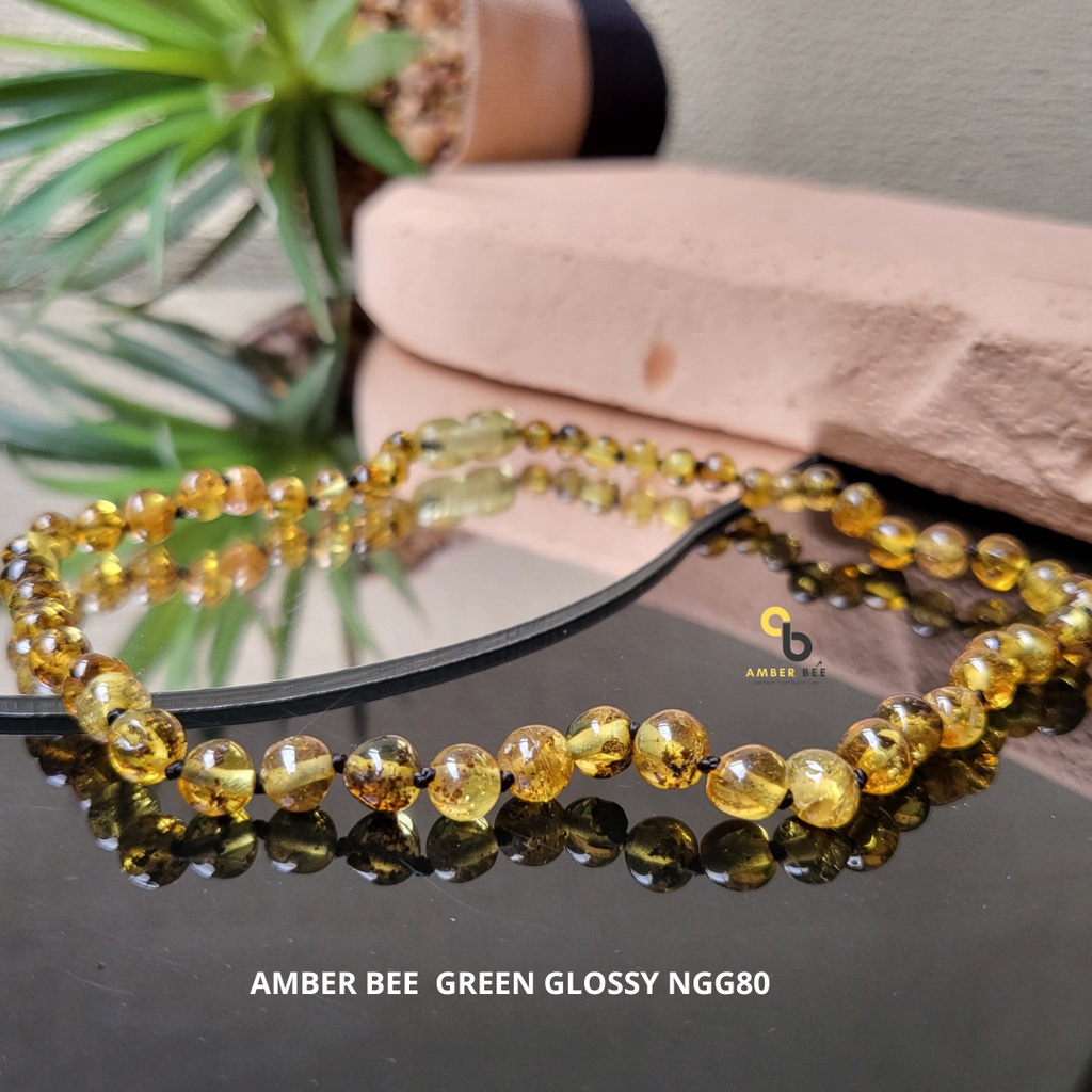 Kalung Amber Anak Glossy Green NGG80 By Amber Bee