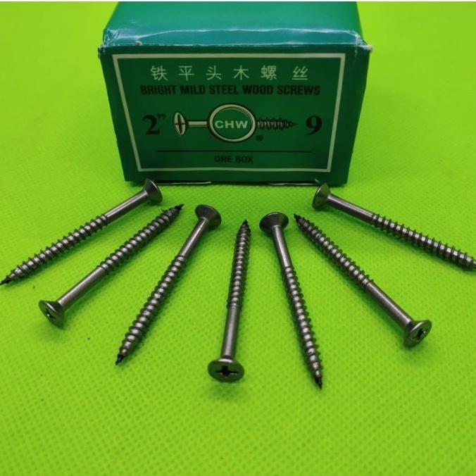 SKRUP KAYU 2&quot; PERKOTAK/ Skrup Sekrup Kayu Kepala Plus (+) / Bunga 2&quot; Inch 5cm CHW Taping Screw/WOOD SCREW / TAPING SKRUP