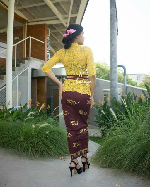 Set kebaya bali kutubatu,  kebaya kuning,  kebaya murah | yuli kebaya