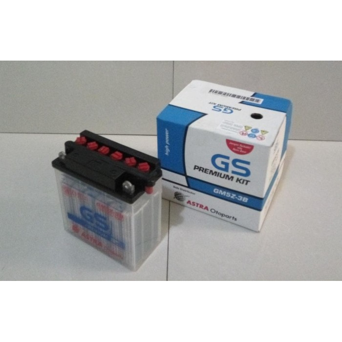 ACCU/AKI MOTOR GS PREMIUM KIT GM5Z-3B (BASAH/AIR) Ori