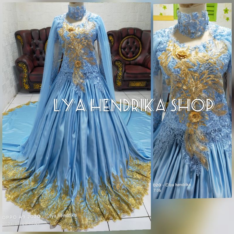 Baju pengantin moga ekor 2m