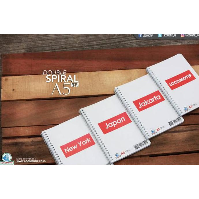 

IREADY STOCKl CITY Double Spiral A5 80 lbr sheets - Buku Tulis Memo Garis Jakarta ICLl