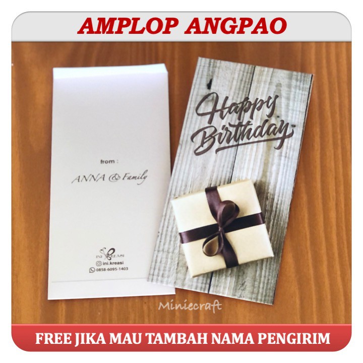 

AMPLOP ANGPAO BIRTHDAY MODEL PANJANG ANGPAU 1PAK ISI 6PCS CUSTOM NAMA PENGIRIM - DESIGN ELEGAN