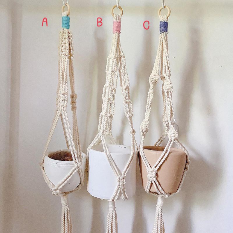 Promo gantungan pot tanaman macrame aesthetic natural