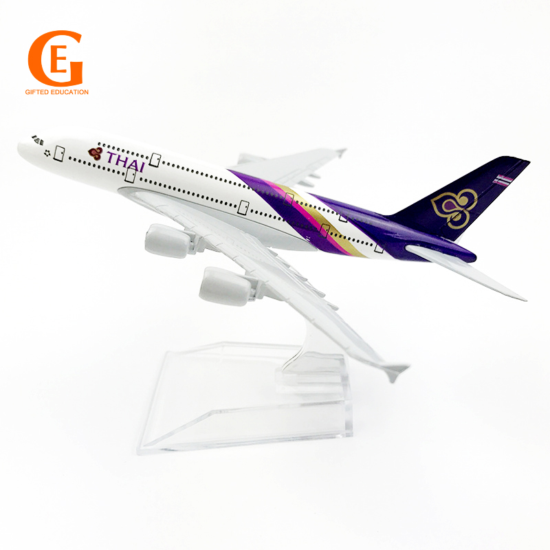 Model Pesawat Terbang Airbus 380 Thailand A380 Bahan Alloy Ukuran 16CM / 20CM