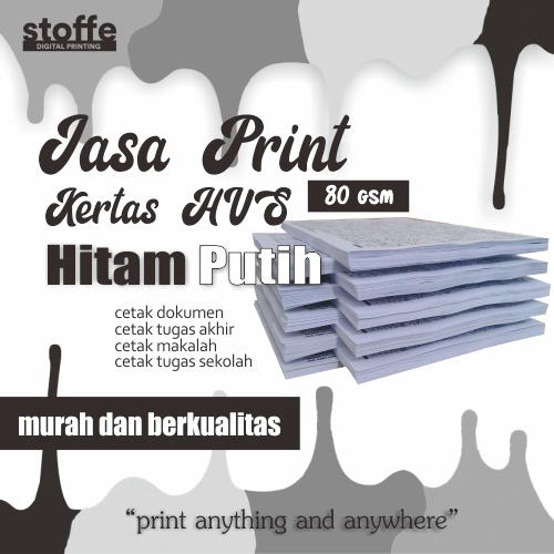 

Print / Cetak Dokumen HVS A5/A4/F4/B5 80gsm Hitam - Putih 1 atau 2 sisi