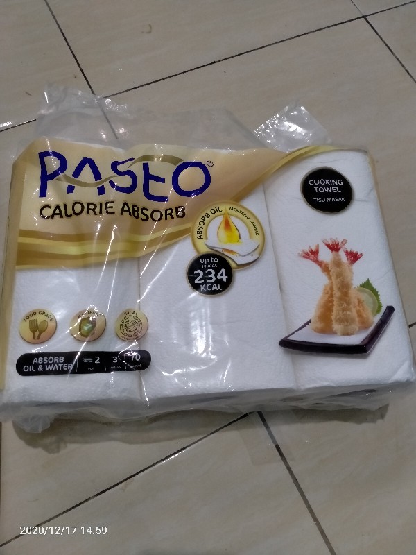 Paseo Calorie Absorb - Tissue Dapur - Alas Minyak / Gorengan - Kitchen Towel 3 Rolls