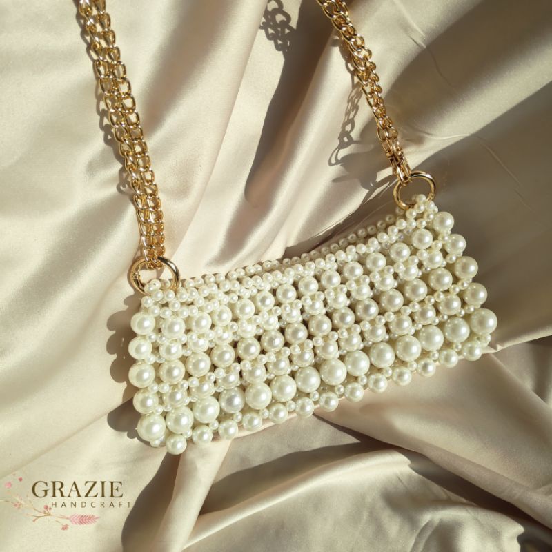 Handmade ISABELLA Pearl Bag / Tas Mutiara / Bead Bag / Tas Manik