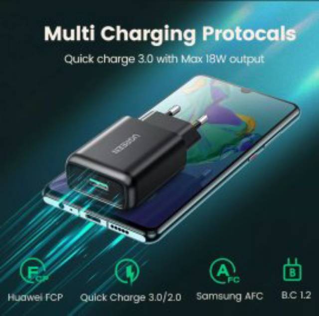 Ugreen Charger 3A Qualcomm Quick Charge QC 3.0 Fast Charging Original
