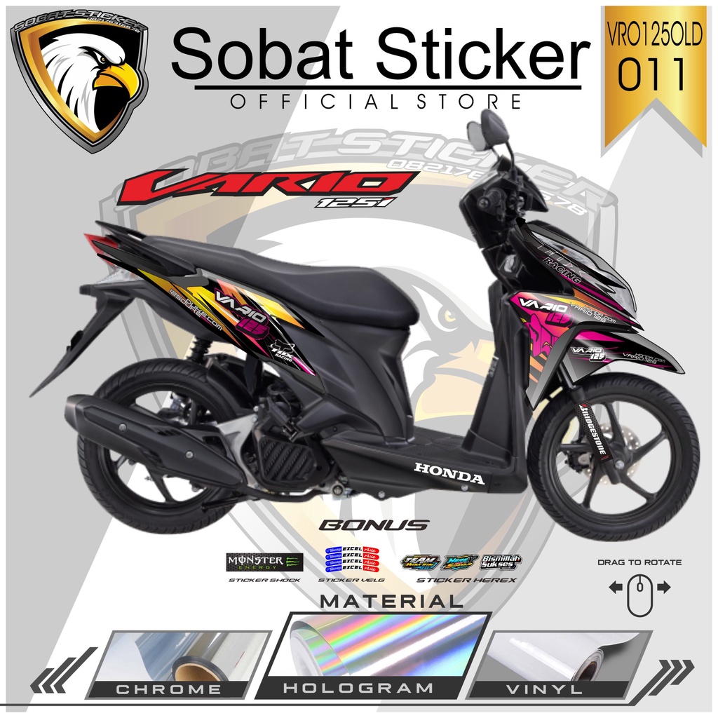 STRIPING VARIO 125 OLD - STRIPING VARIASI HOLOGRAM CRHOME VINYL HONDA VARIO 125 OLD Racing Terbaru 0