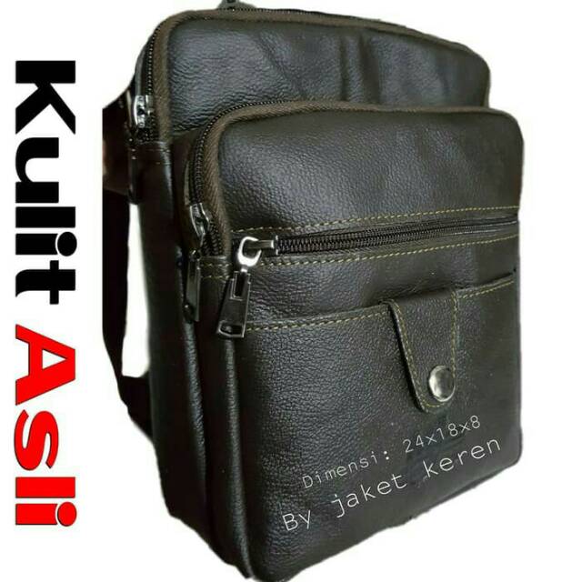 Tas Selempang Kulit Asli Pria Import Branded Batam Slempang Termurah