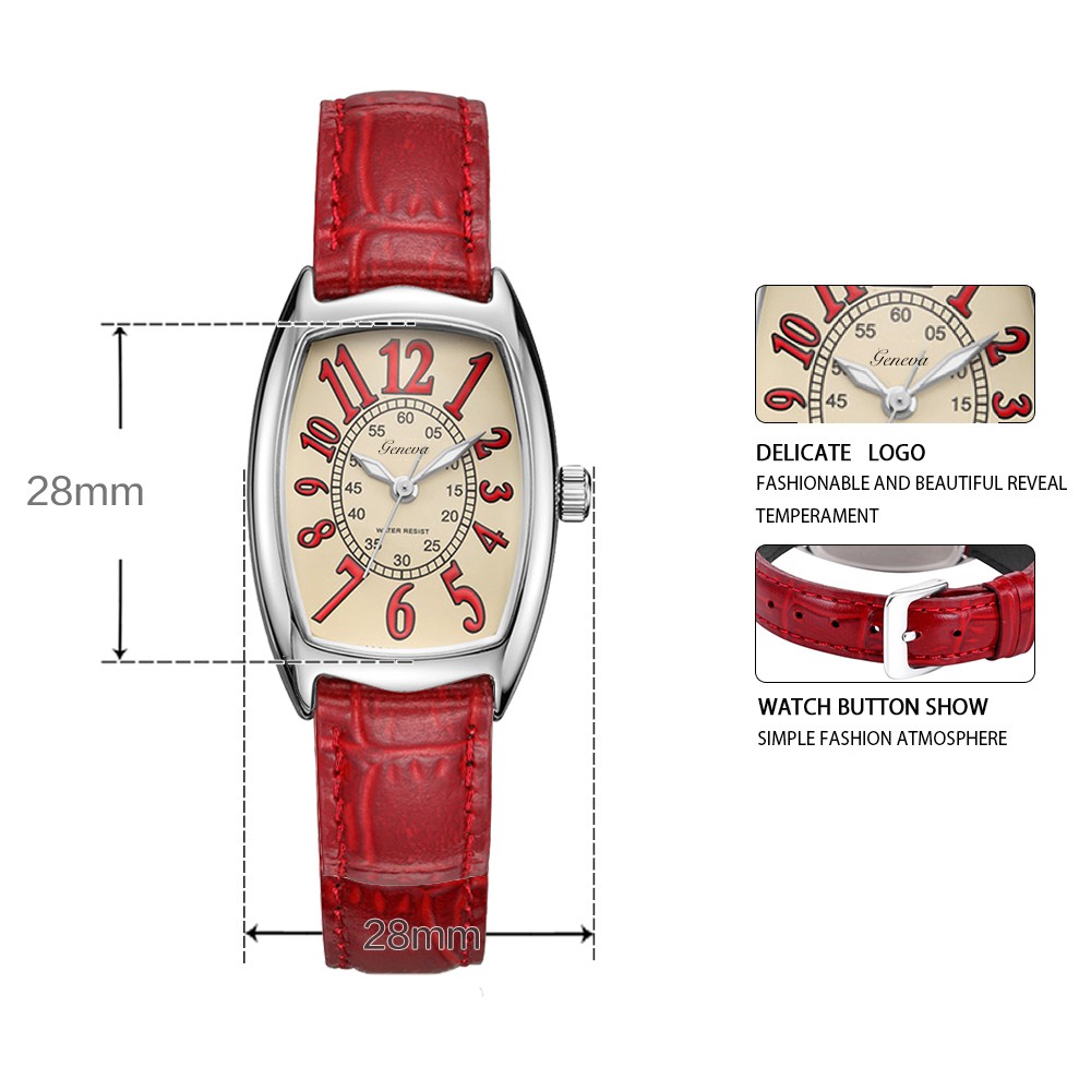 Geneva Fashion Strap Leather Jam Tangan Wanita - Analog - Putih GTP-1208A