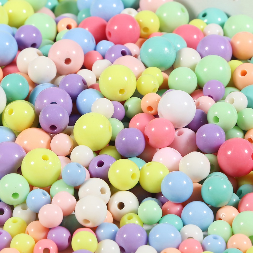 4 MM-12 MM Candy Color Acrylic Round Ball Spacer Beads For Jewelry Making DIY Jewelry Accessories For Handicrafts