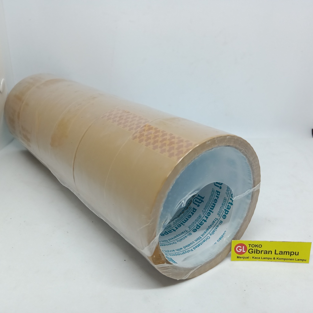 Lakban OPP Berbagai Merk Tape 2 Inch - Solasi Packing Bening Transparan Coklat 48mm - Isolasi Roll 100 Yard