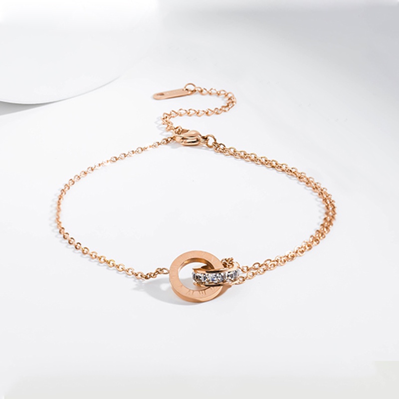 Korean Rose Gold Titanium Steel Anklet For Women