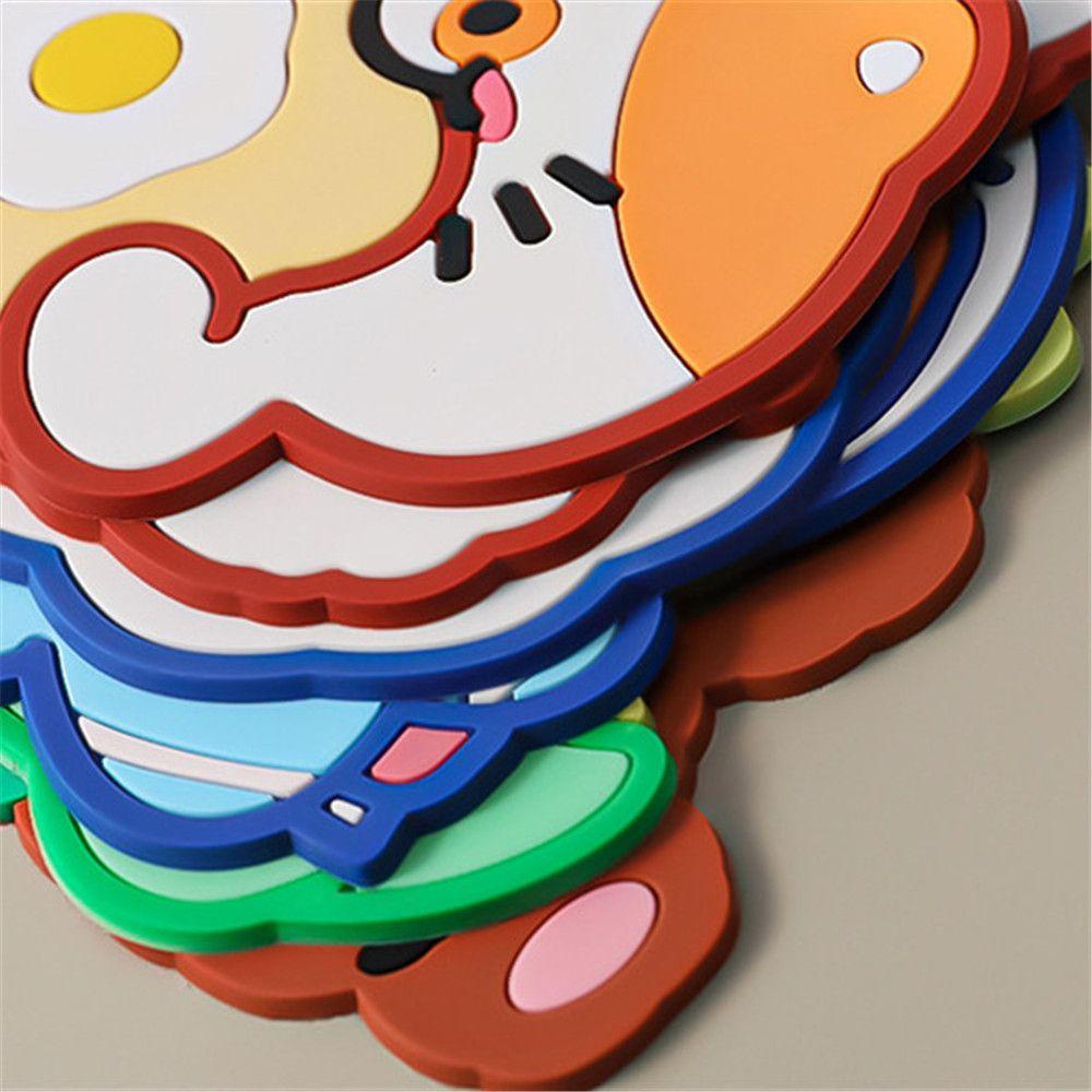 Populer Silicone Coaster Alas Peralatan Makan Kartun Table Mat Insulation Pad