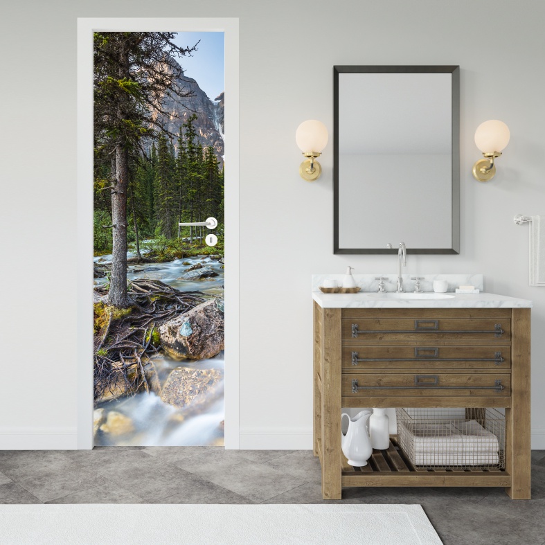 Stiker Pintu Toilet Kamar Mandi Motif 3D Wallpaper Terbaru