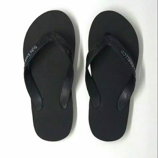 [ KHUSUS GROSIR ] Sandal Sun Swallow hitam series / Khusus Lusinan