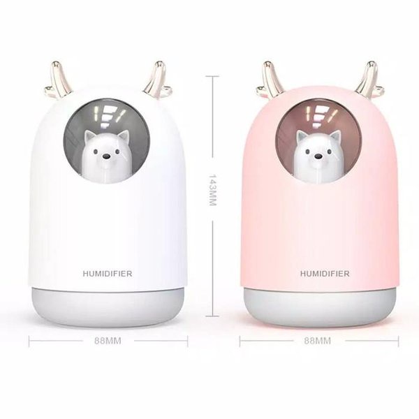 Humidifier Diffuser Beruang Lucu Ultrasonic Pelembab Ruangan 300ml Light Color