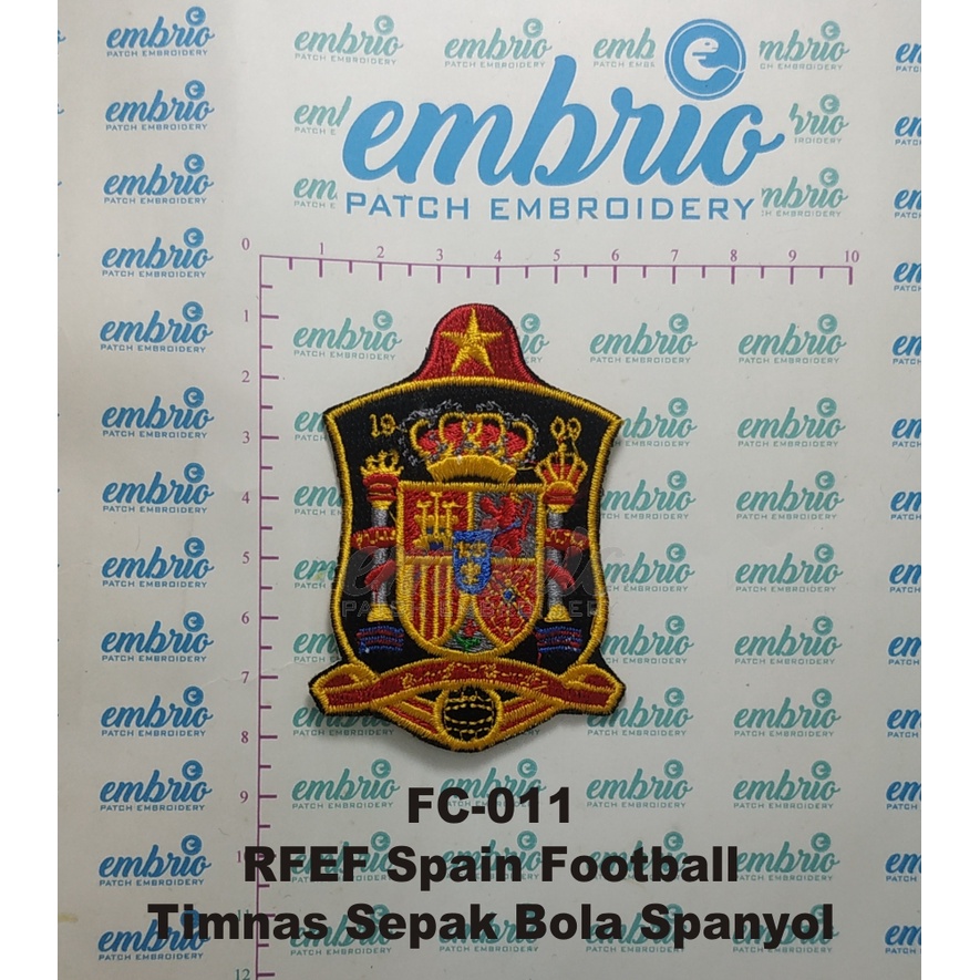 Patches Jogja FC-011 Patch RFEF Spain Football Bordir Logo Jersey Timnas Sepak Bola Spanyol 5x7 Embr