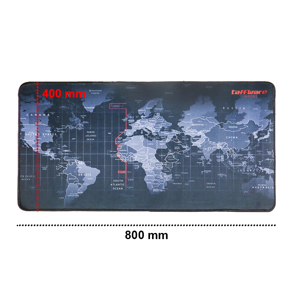 Gaming Alas Mouse Pad Non Slip Motif Peta Dunia 400 x 800 mm - Black