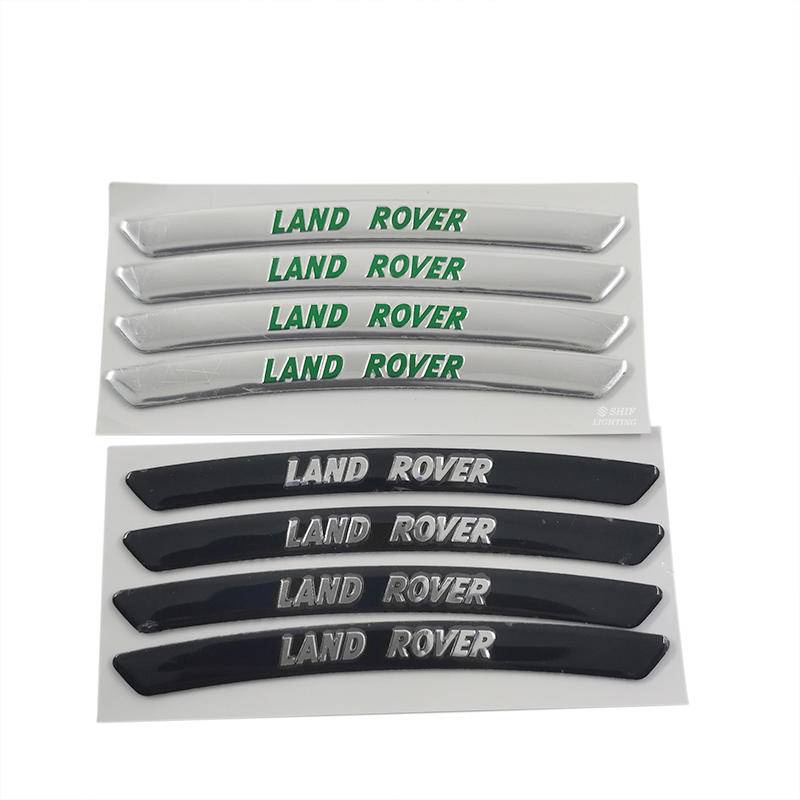 4 x Aluminum LAND ROVER Letter Logo Car Auto Wheel Tire Decorative Emblem Badge Sticker Decal LAND ROVER