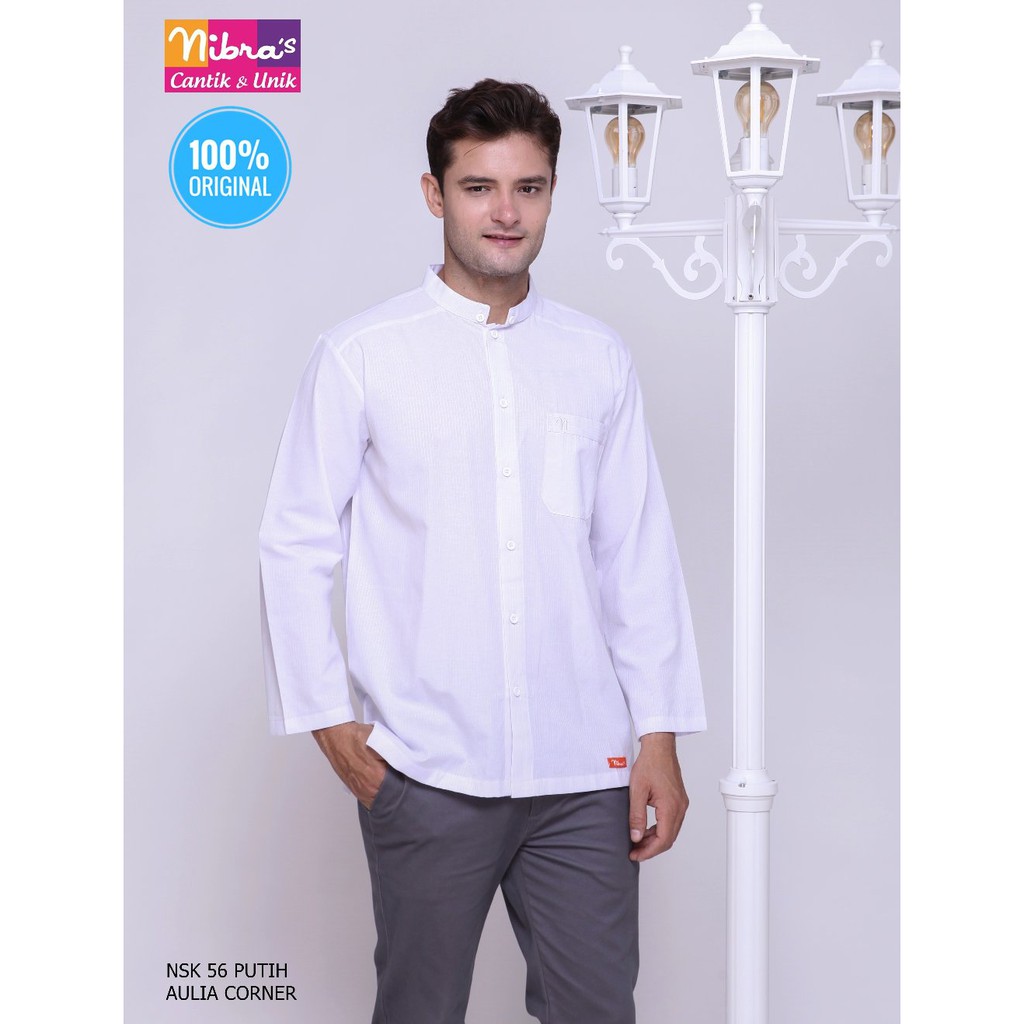 Desain Elegan Koko Nibras NSK 56 Putih ORIGINAL Baju Koko Rabbani