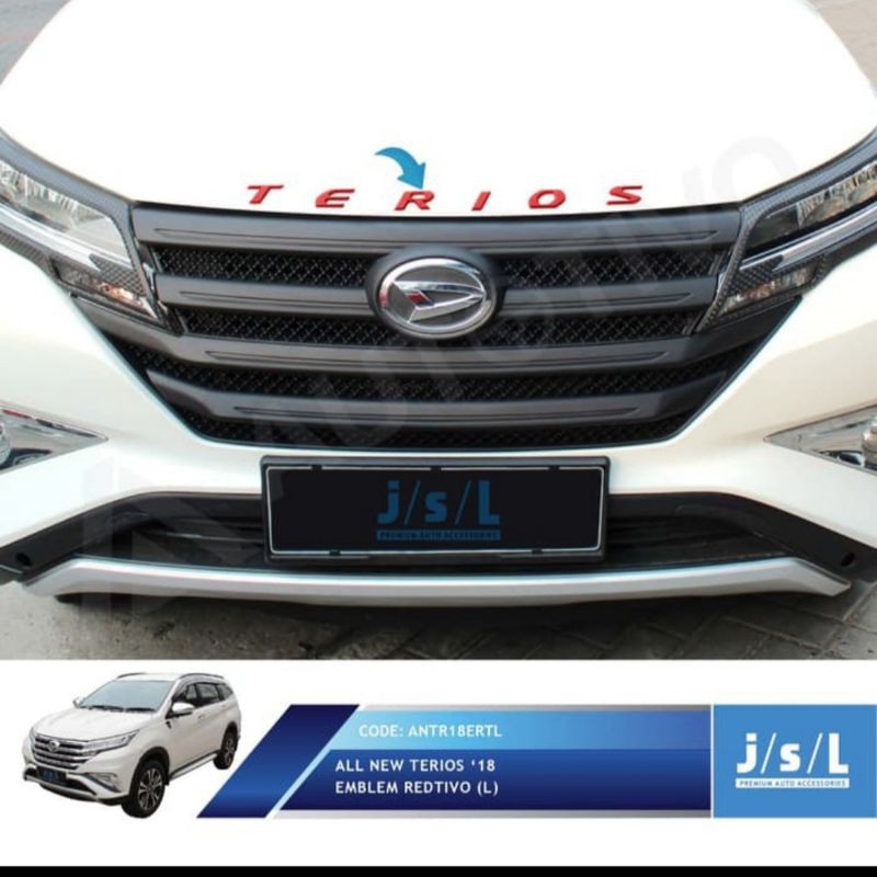 emblem hood all new Terios 2018 L dan S Merah Hitam Chrome  jsl