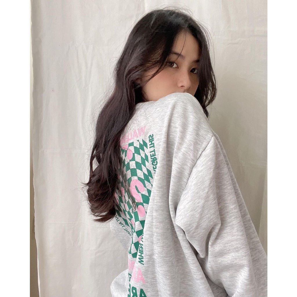 ARE YOU BORED Basic Sweater Crewneck Remaja Wanita Style Korea NR