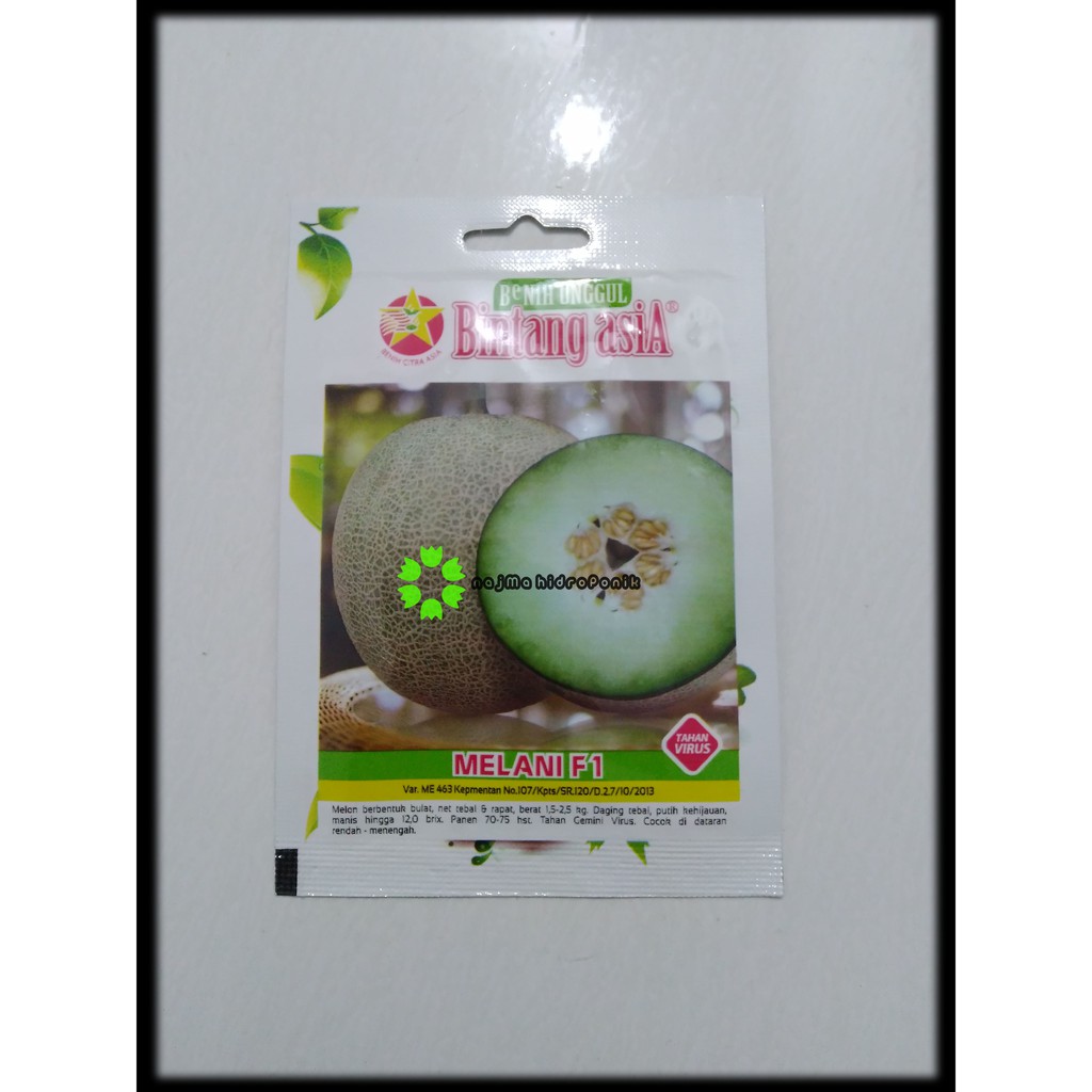 Benih/bibit Melon Hijau Melani Pouch (Bintang Asia)