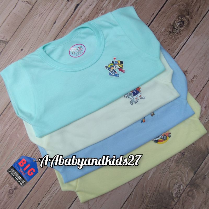 Hoga 3PC Kaos Oblong Bayi Usia 3-12 Bulan Lembut dan SNI