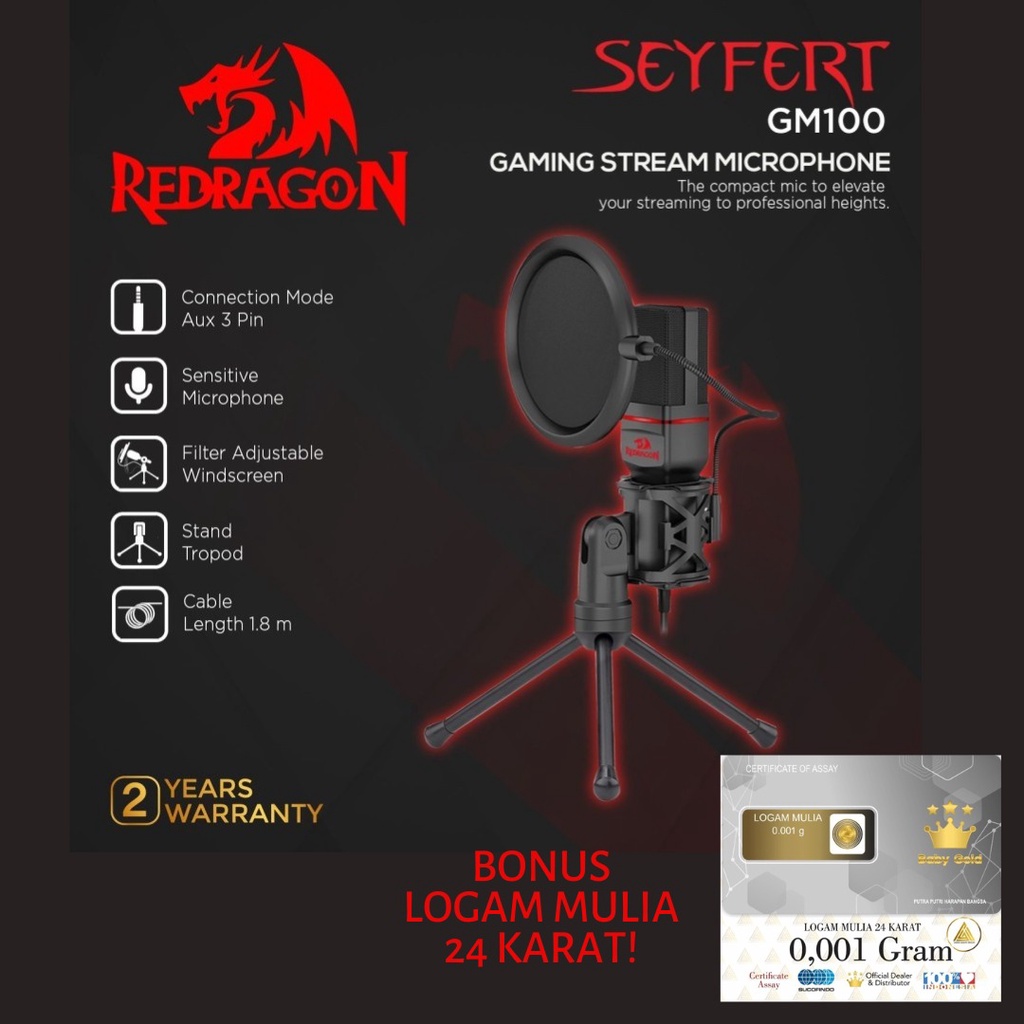 Mic Redragon Gaming Stream Microphone  GM100 SEYFERT - GM100