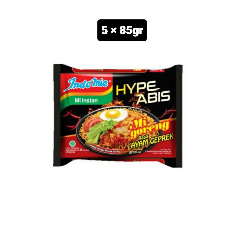 

Indomie hype abis ayam geprek mie instan goreng 5x85gr