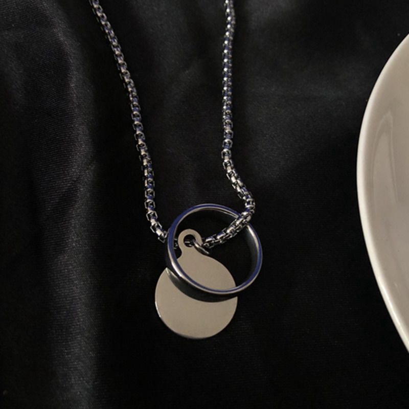 Necklace Korea Hip Hop Pendant Ring Disc Simple