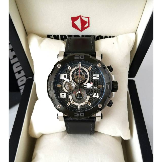 Jam tangan pria Expedition E 6769 Silver Black Original