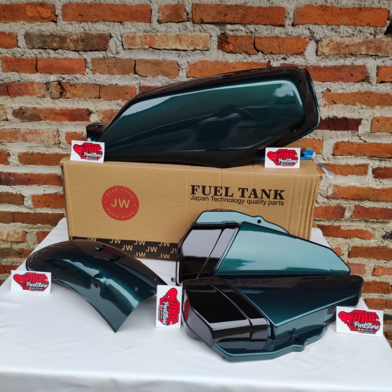 COVER TANGKI MOTOR BOX AKI SLEBOR BELAKANG YAMAHA RXKING RXK RX SPESIAL HIJAU BOTOL