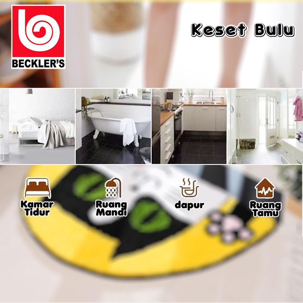 KESET RUMAH MOTIF KUCING BAHAN BULU HALUS  / KESET KAMAR MANDI BULU