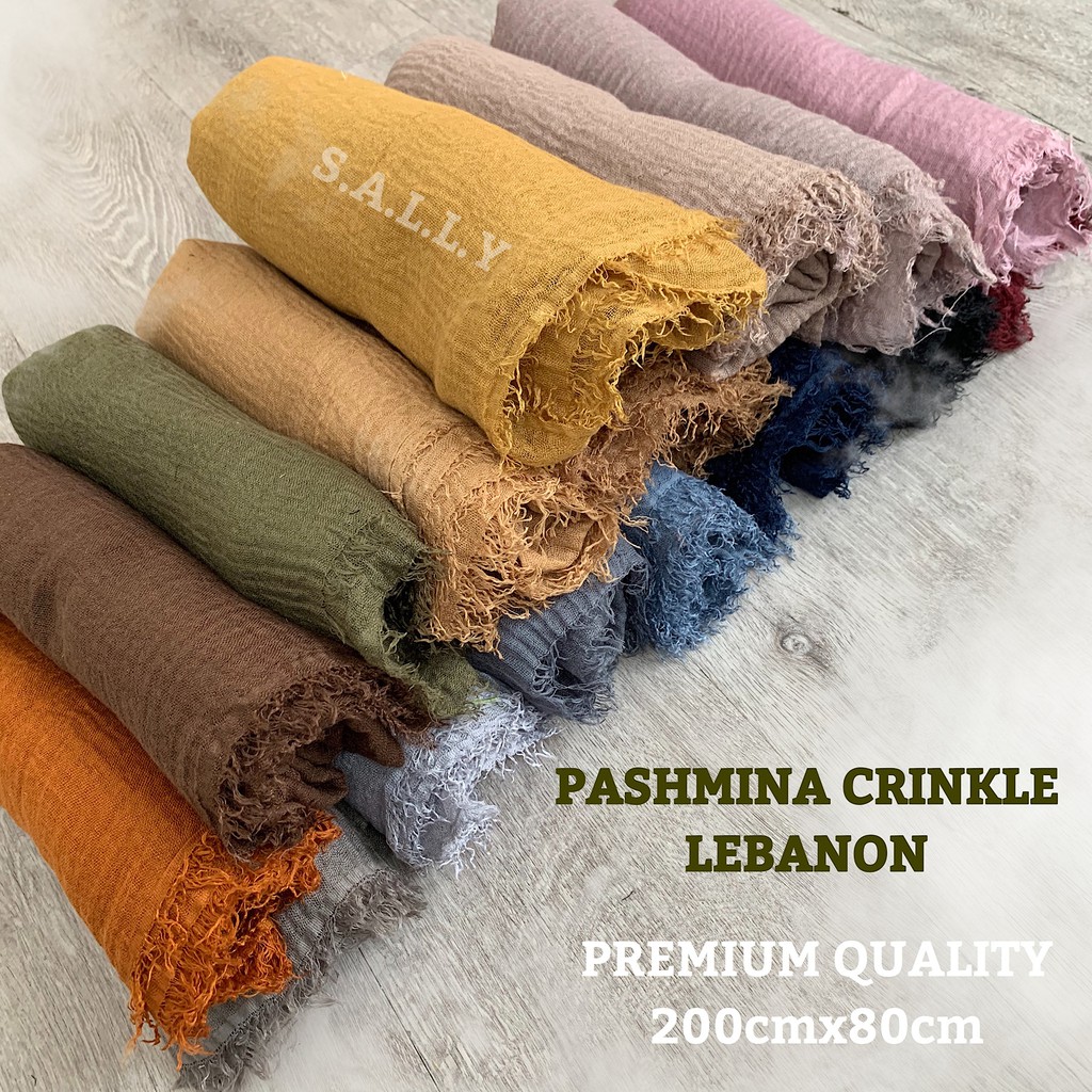 Pashmina CRINKLE Lebanon TURKI jumbo 200x80 finishing Pashmina CRINKLE Lebanon TURKI jumbo 200x80 finishing
